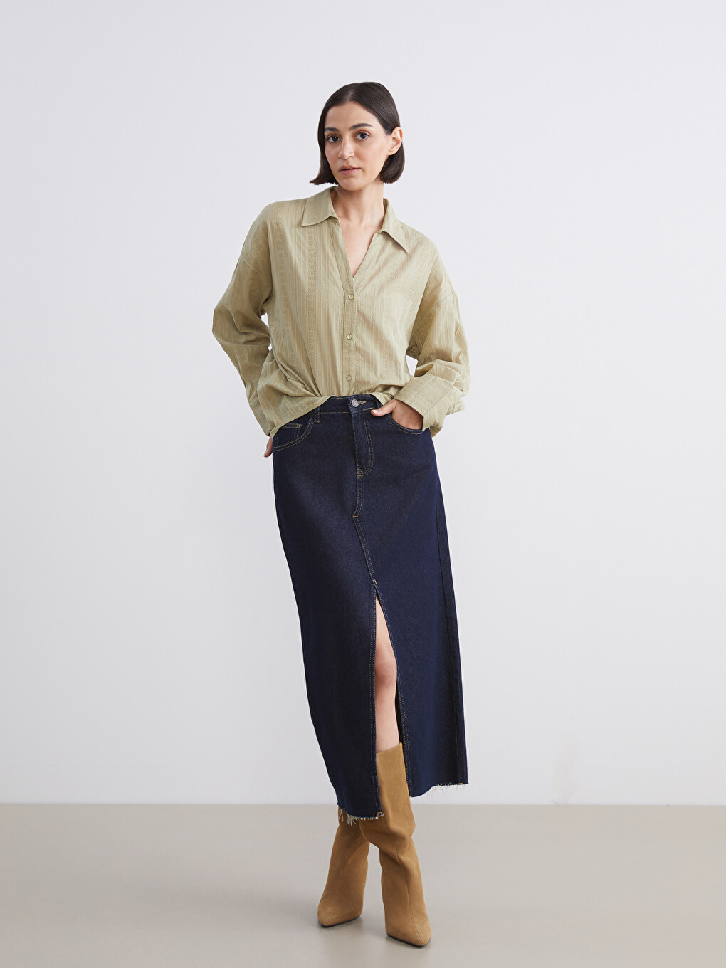 Striped Oversize Women's Shirt-1