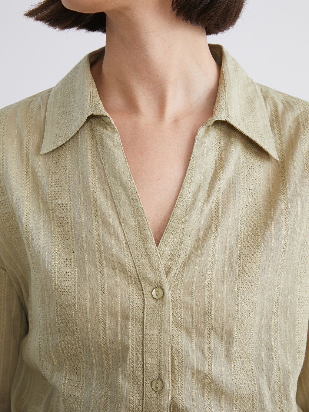 Striped Oversize Women's Shirt-2