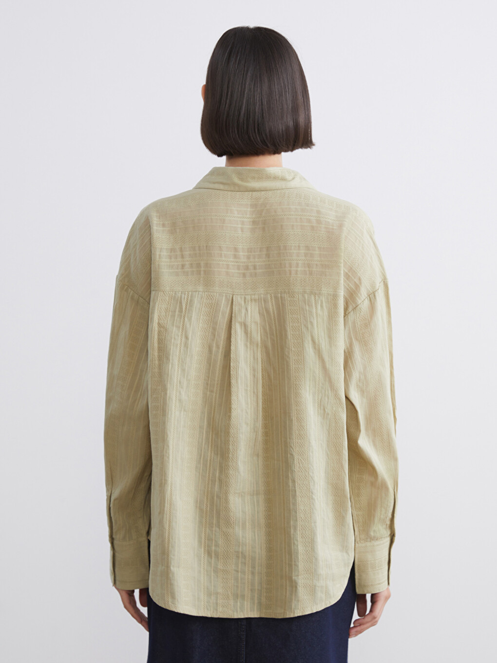 Striped Oversize Women's Shirt-3