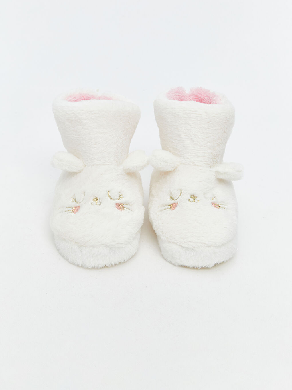 Ekru Hayvan Nakışlı Kız Bebek Ev Botu-1