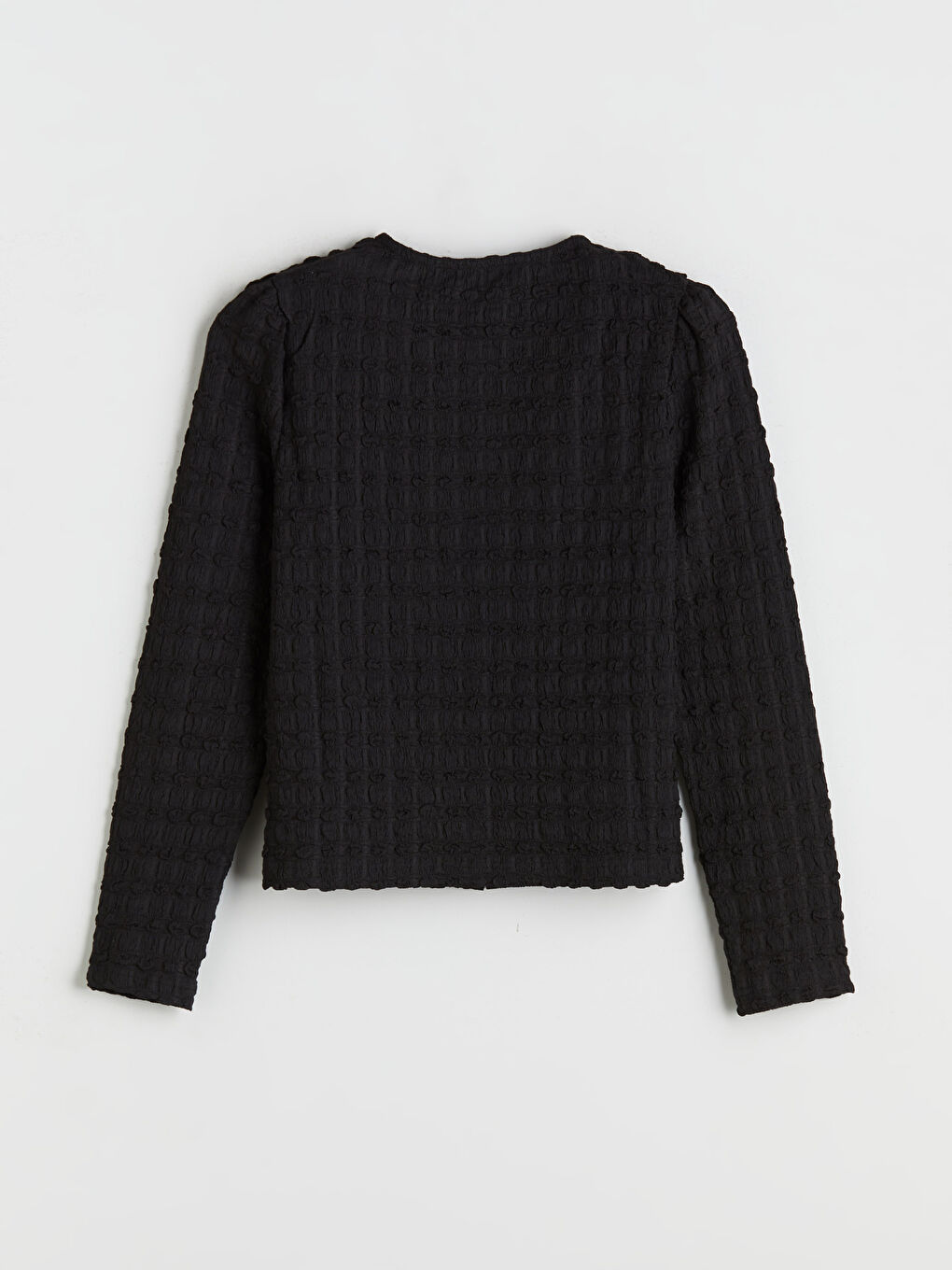 Crew Neck Textured Women's Cardigan-5