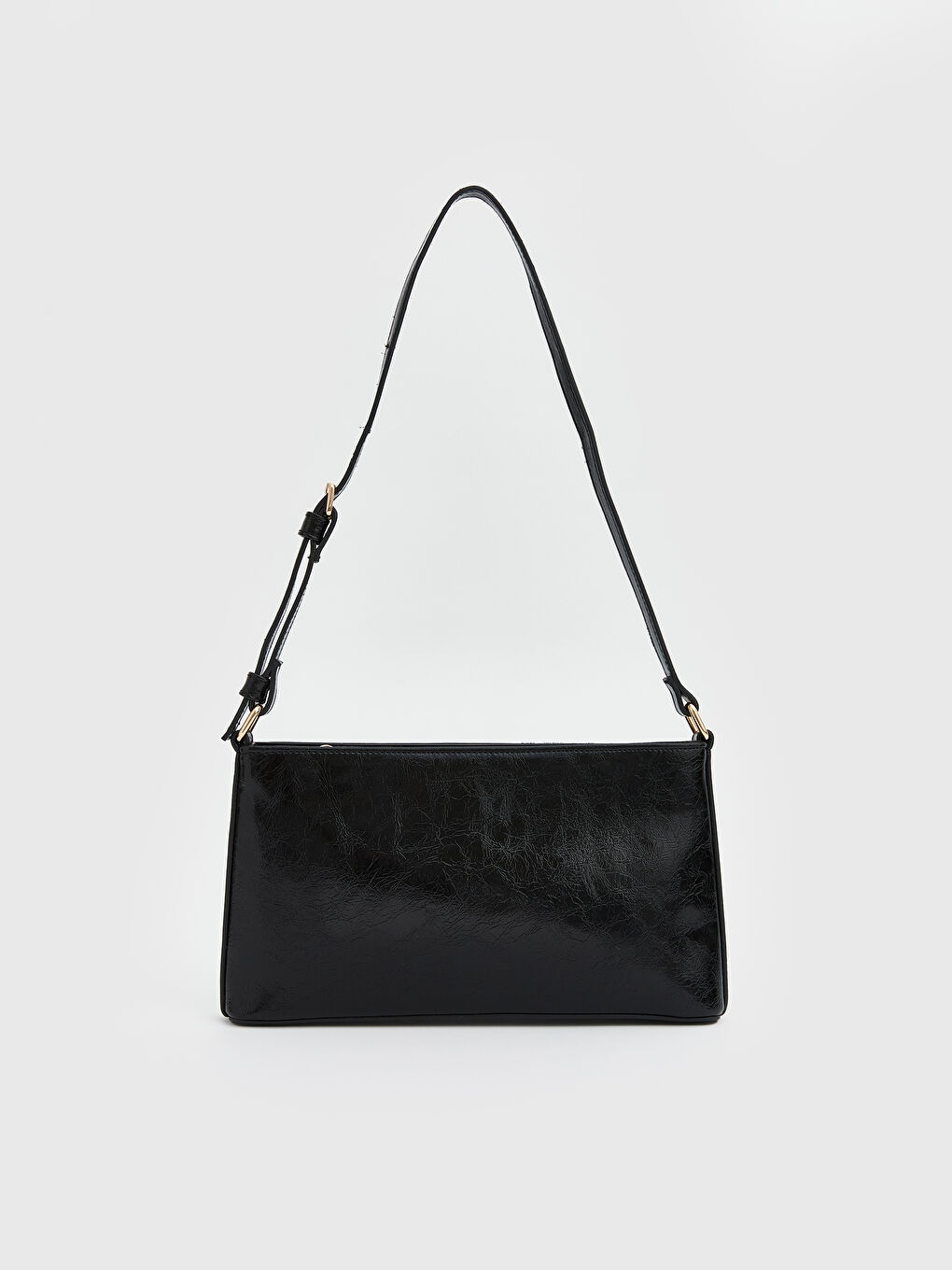 Siyah Deri Görünümlü Kadın Kol Çantası-1