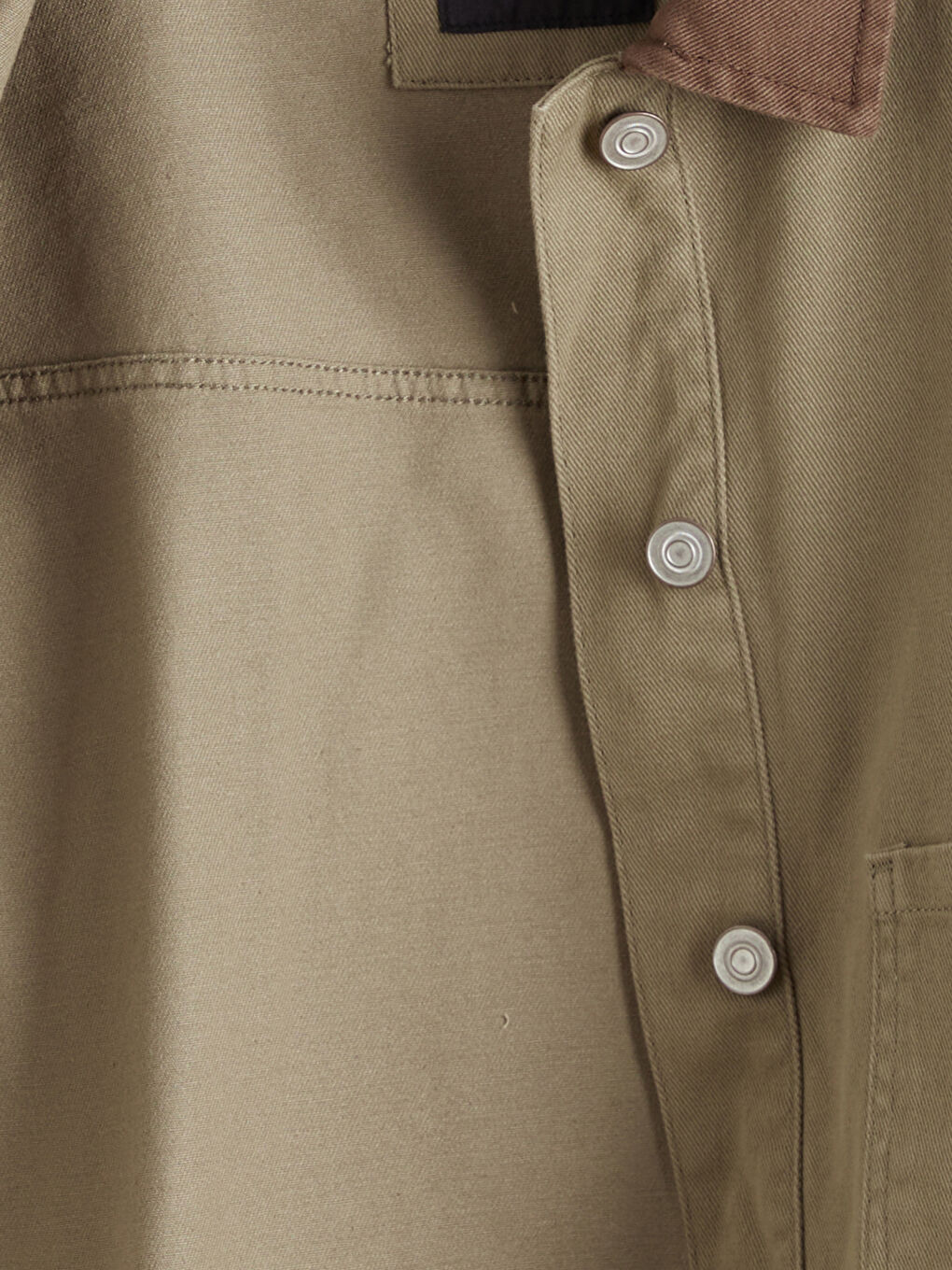 Haki Kontrast Yaka Oversize Kadın Ceket-6