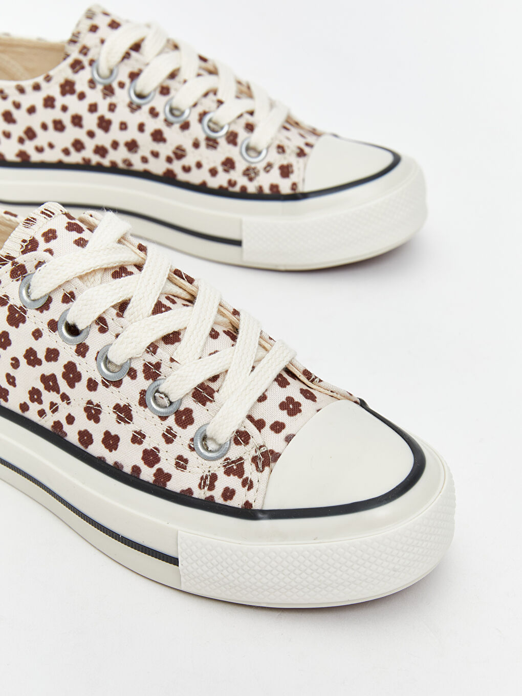 Bej Leopar Desenli Kız Çocuk Spor Ayakkabı-2