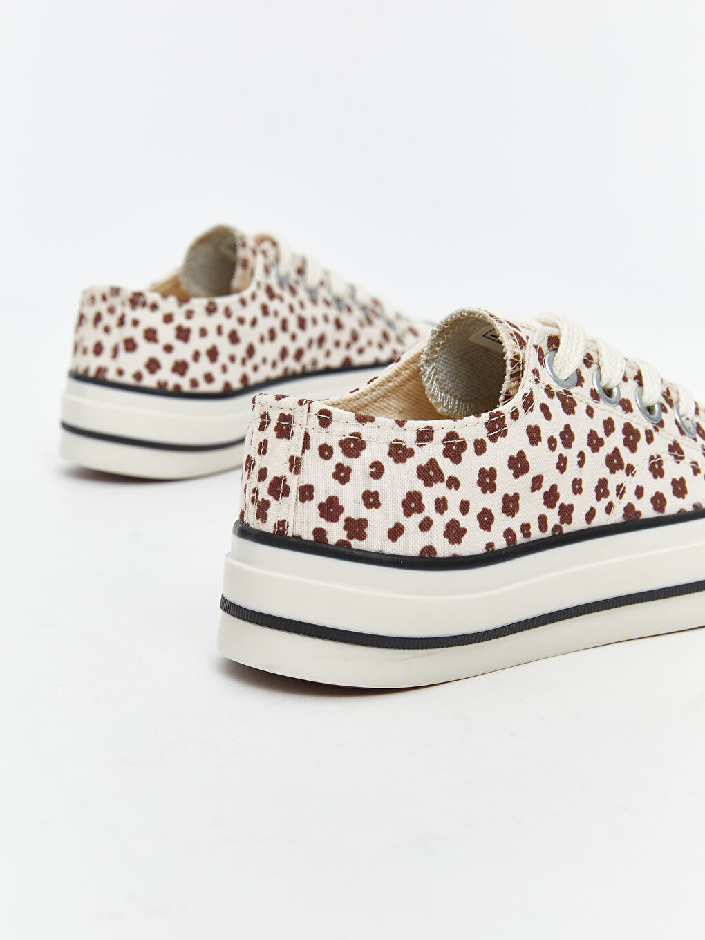 Bej Leopar Desenli Kız Çocuk Spor Ayakkabı-4