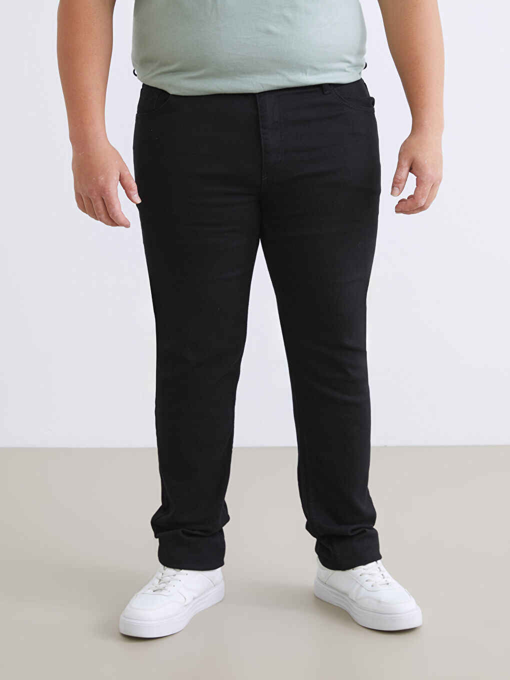 Siyah Büyük Beden 750 Slim Fit Erkek Jean Pantolon-1