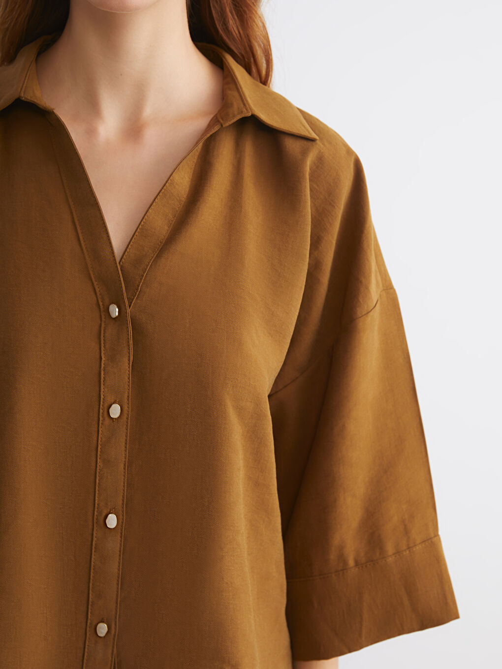 Yeşil Oversize Kadın Gömlek-2