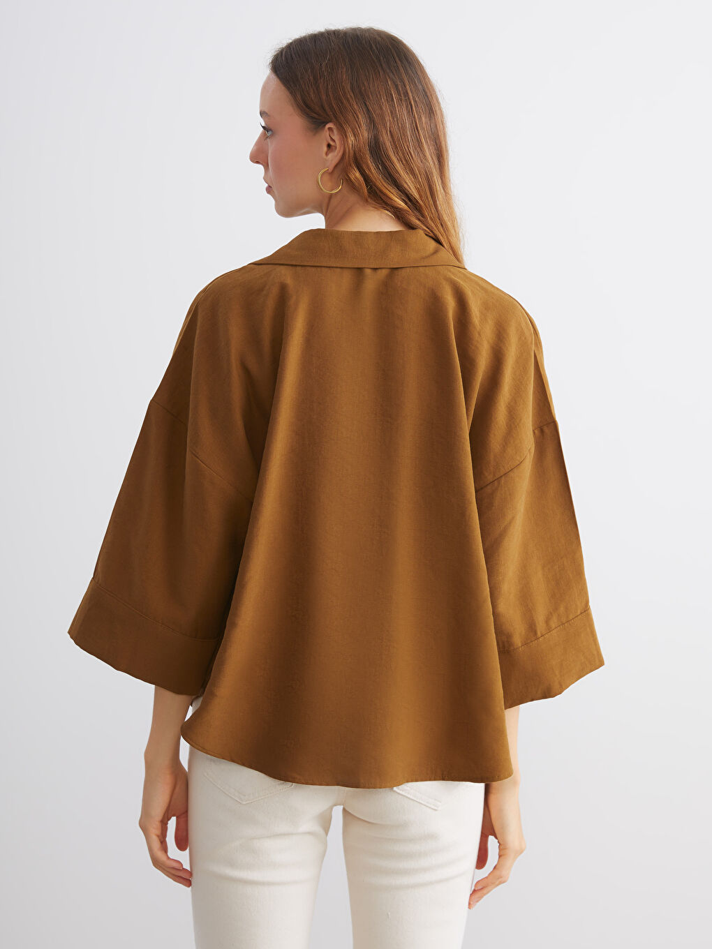 Yeşil Oversize Kadın Gömlek-3