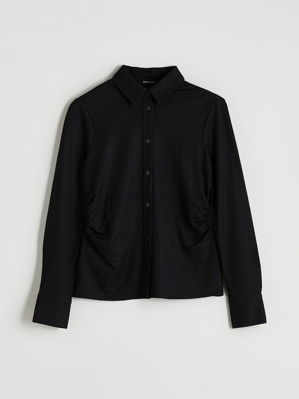 Collared Neck Ruched Blouse-4