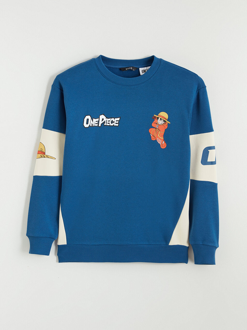 Mavi Bisiklet Yaka One Piece Baskılı Erkek Sweatshirt-4