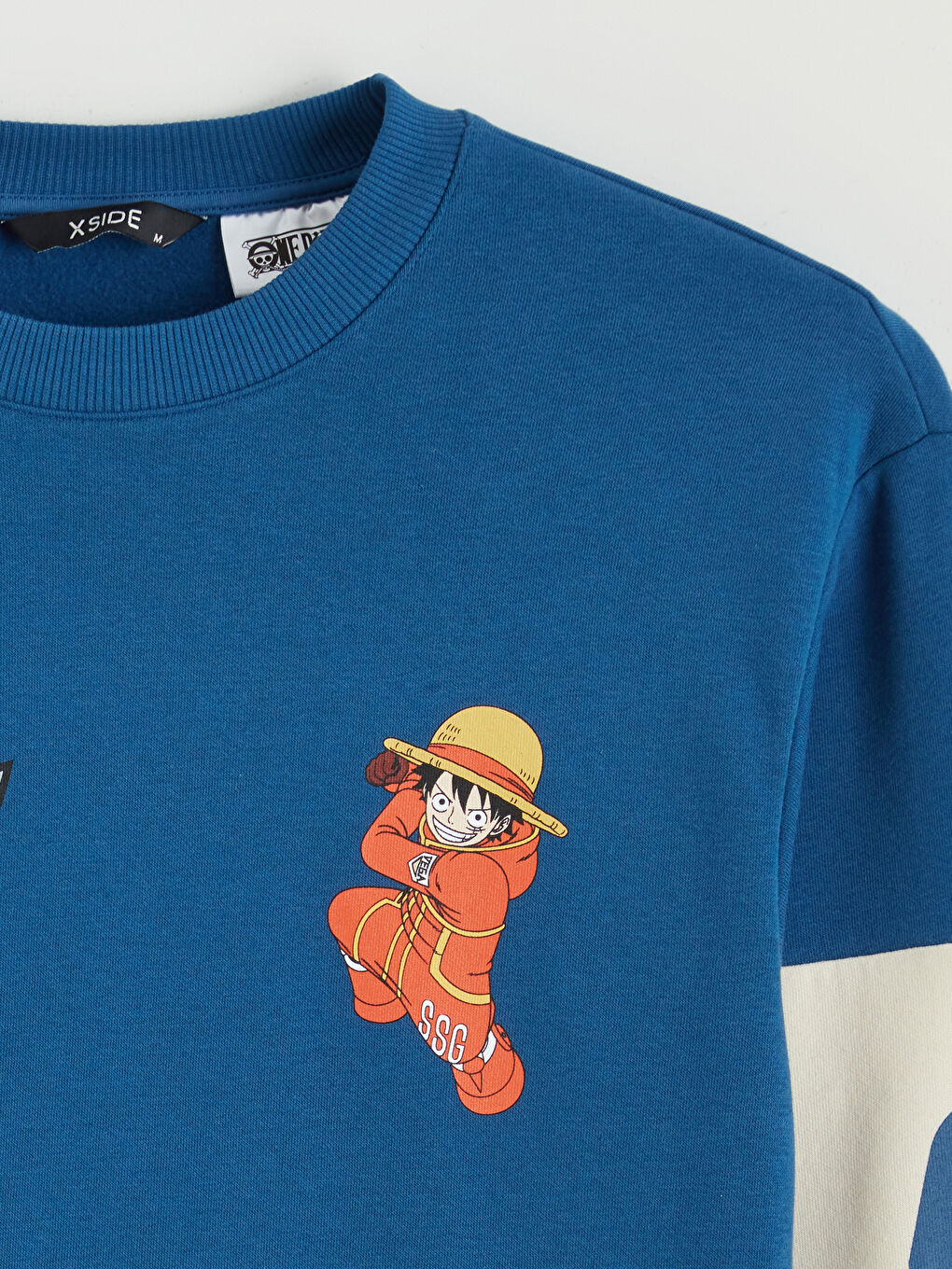 Mavi Bisiklet Yaka One Piece Baskılı Erkek Sweatshirt-5