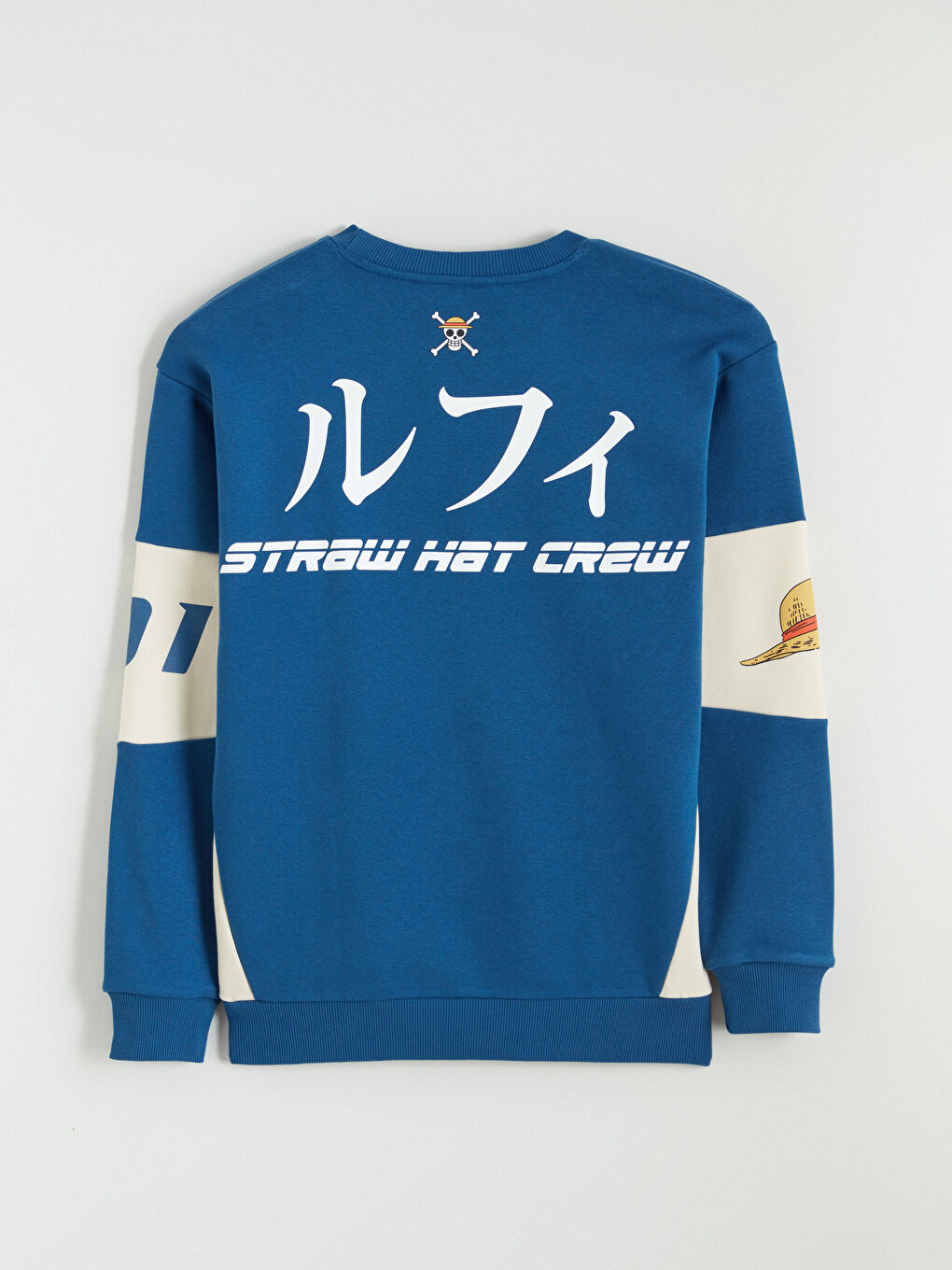 Mavi Bisiklet Yaka One Piece Baskılı Erkek Sweatshirt-7