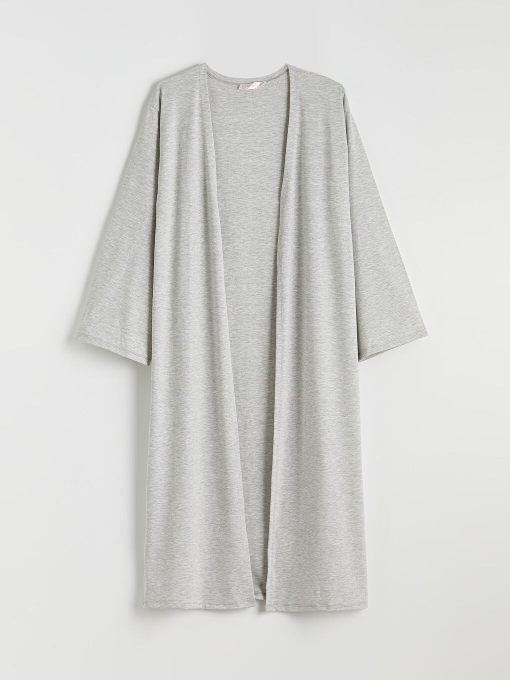 Gri Şal Yaka Kadın Pijama Üst