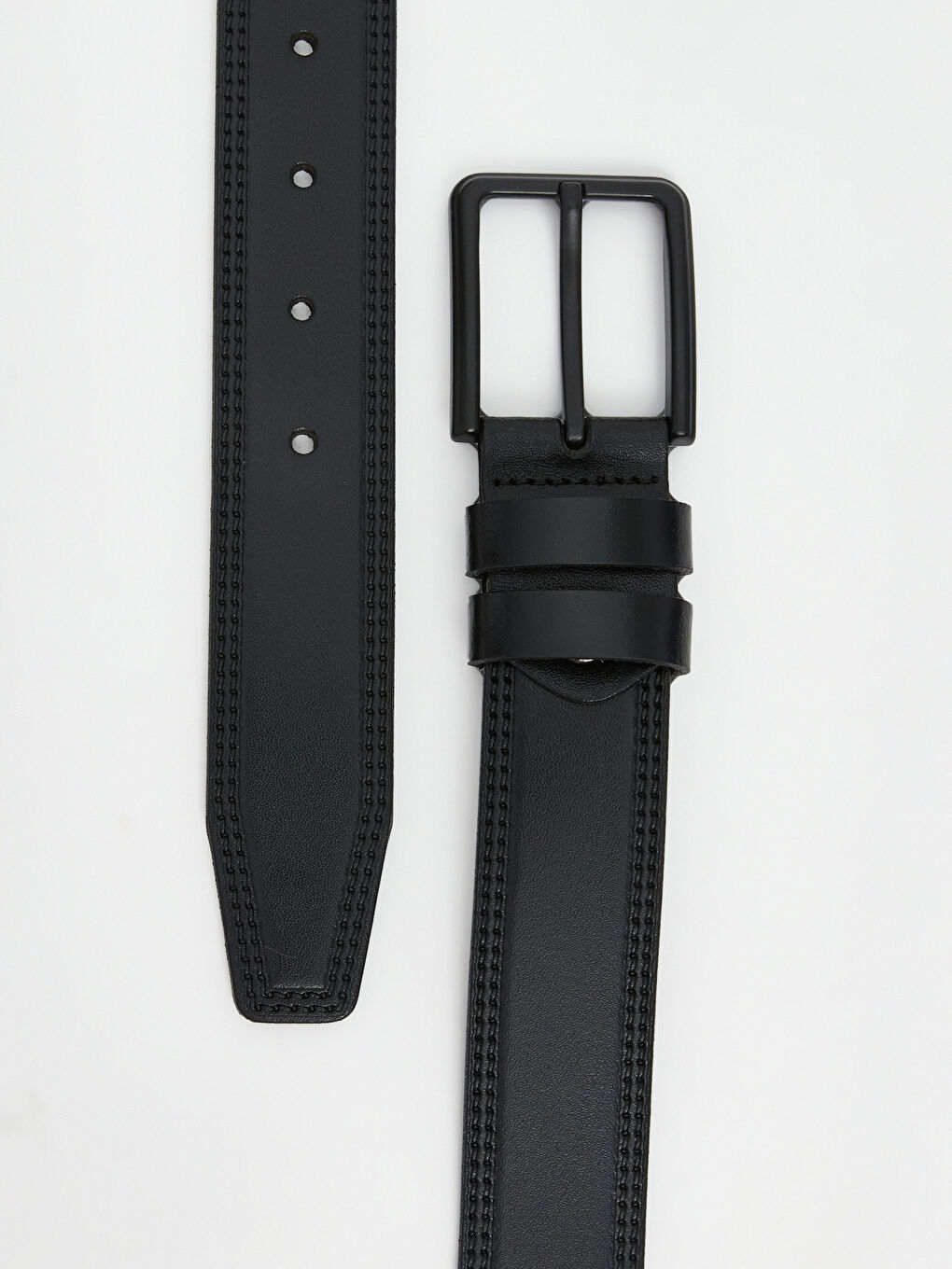 Siyah Deri Görünümlü Erkek Kemer-2