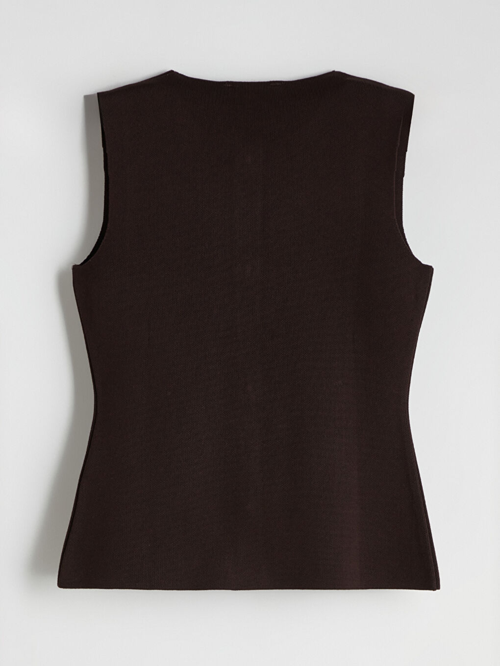 Kahverengi Bisiklet Yaka Kadın Triko Yelek-5