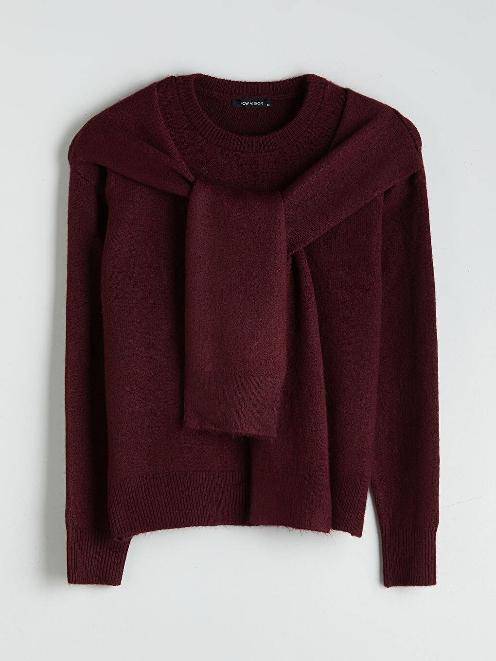 Džemper od trikotaže sa okruglim izrezom za žene-5