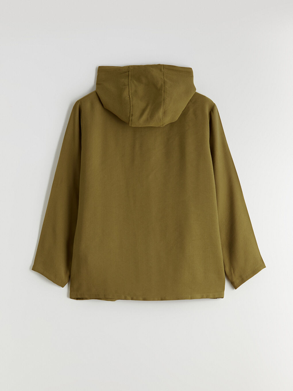 Haki Kapüşonlu Kadın Hırka-7