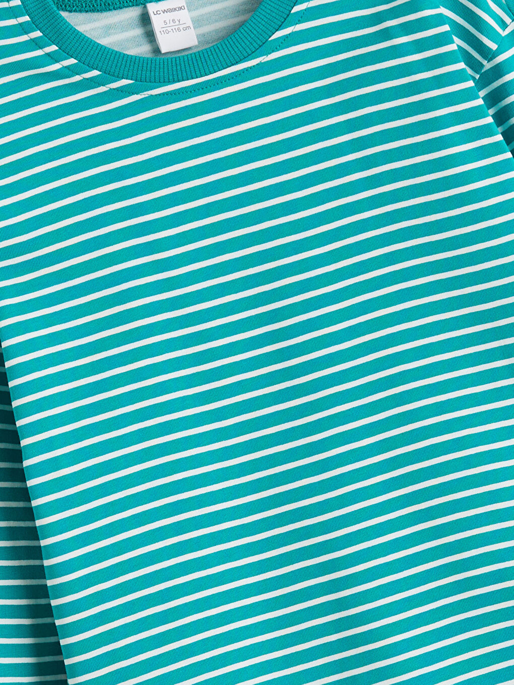 Yeşil Bisiklet Yaka Çizgili Erkek Çocuk Tişört-1
