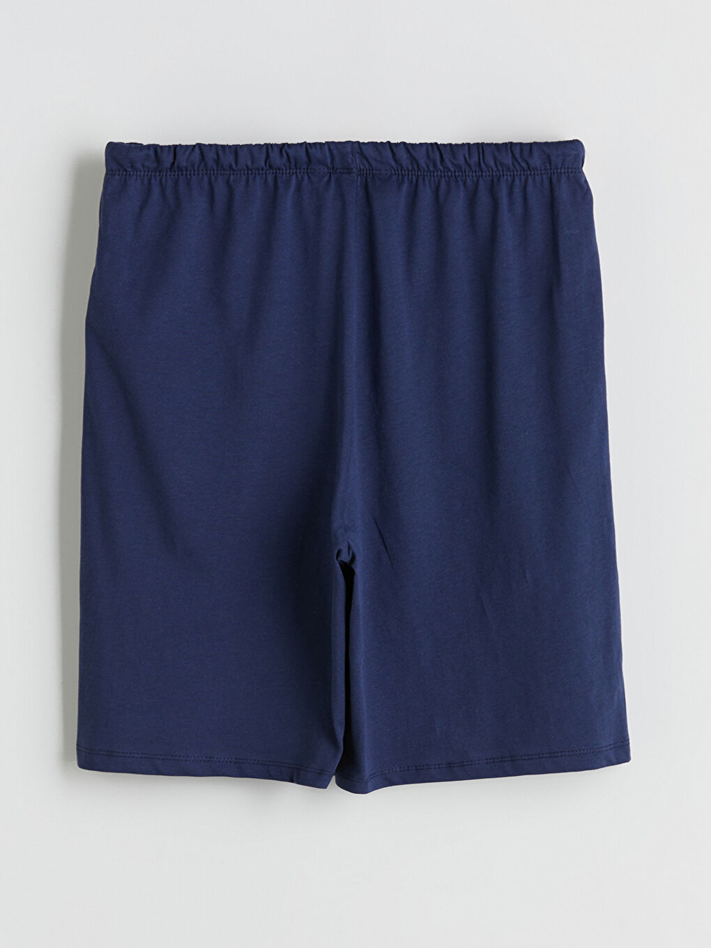 Lacivert Beli Lastikli Baskılı Kadın Şort Pijama Altı-1