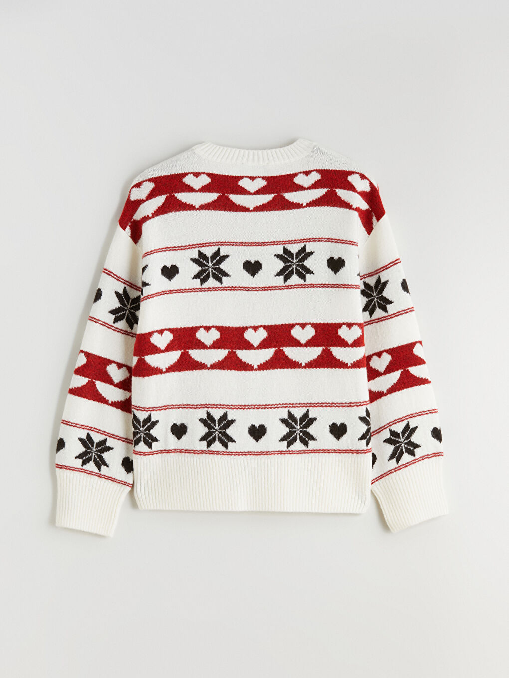 Bisiklet Yaka Desenli Kadın Triko Kazak-5