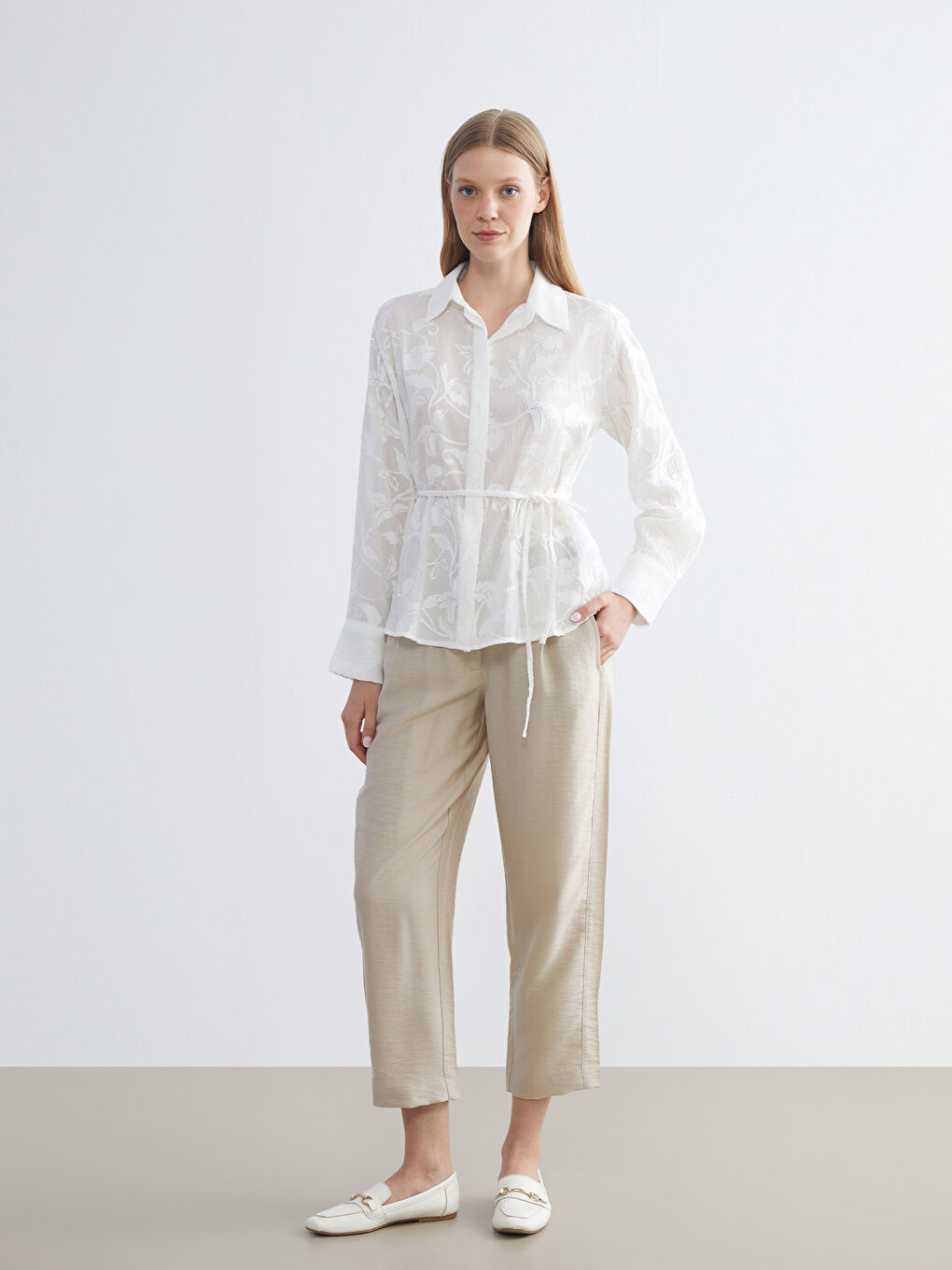 Elasticated Waist Women's Pleated Trousers