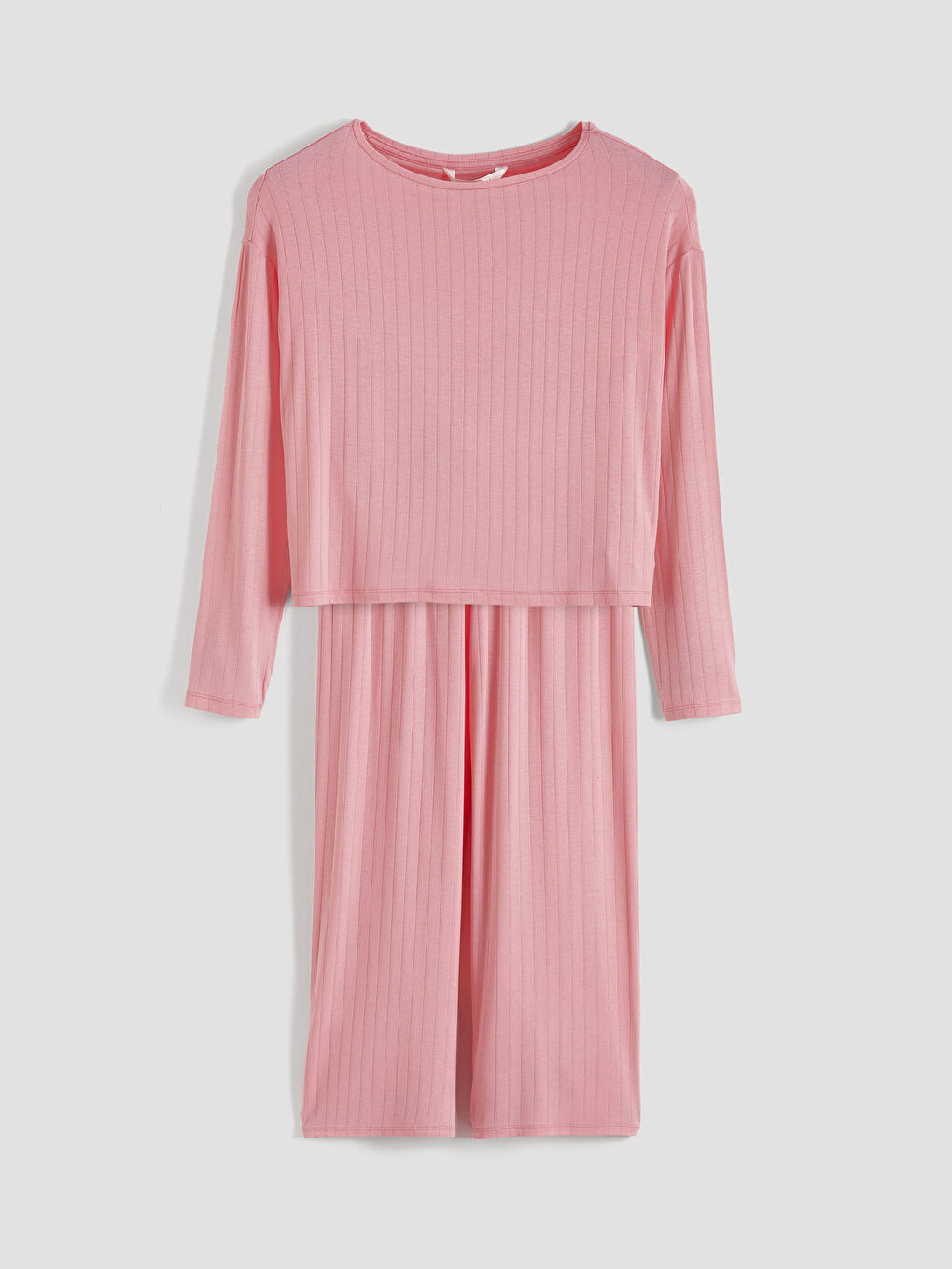 Pembe Bisiklet Yaka Kadın Pijama Takımı-5