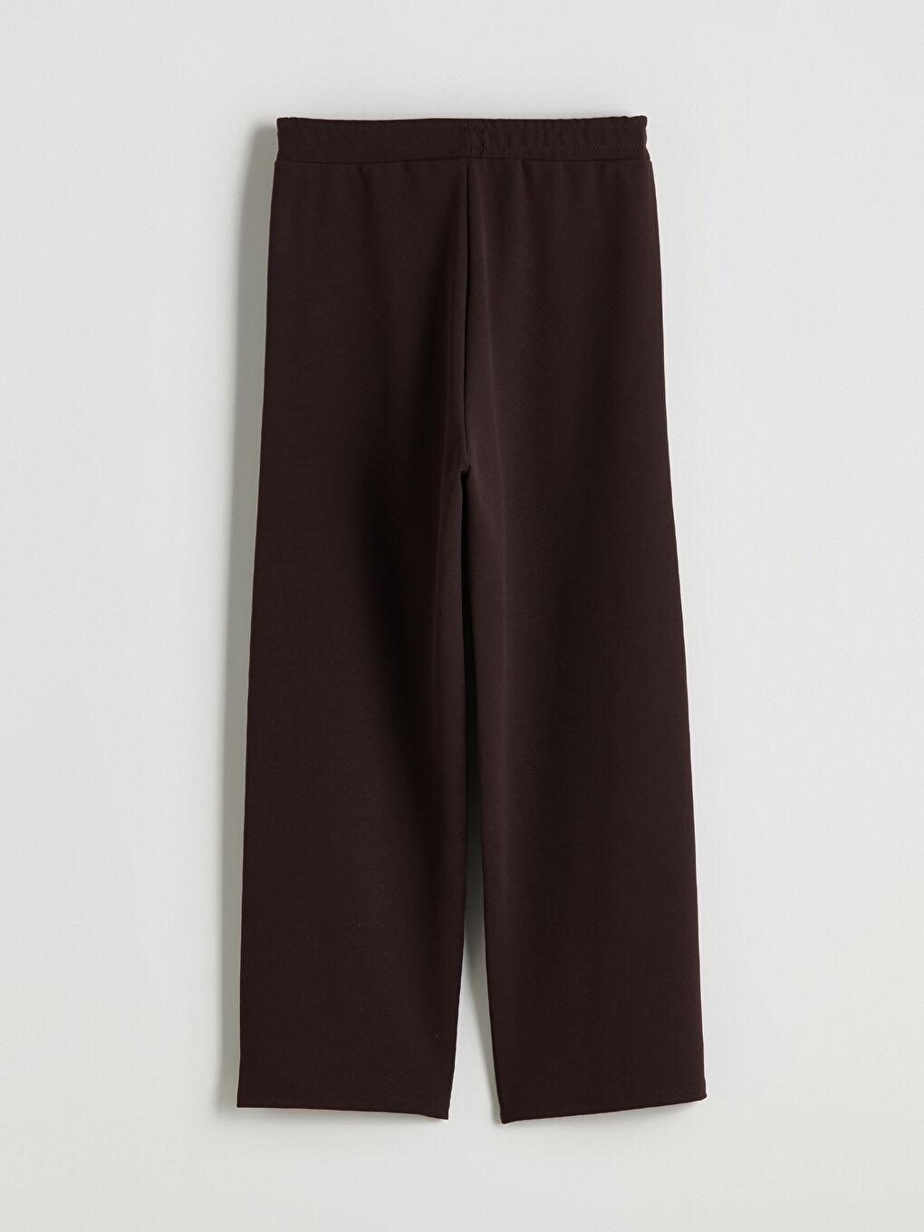 Kahverengi Beli Lastikli Geniş Paça Kadın Pantolon-6