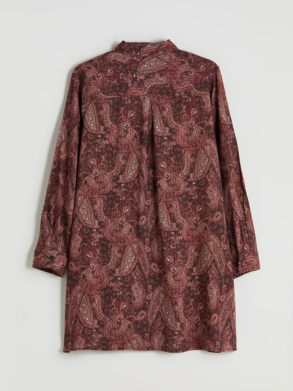 Kahverengi Desenli Kadın Gömlek Tunik-5