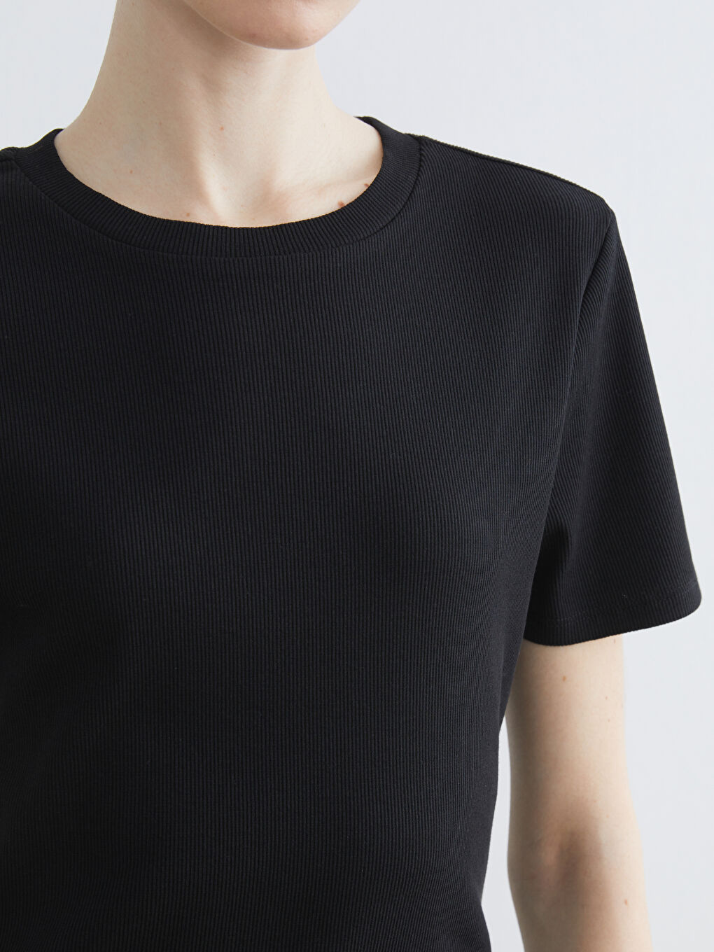 Crew Neck Women's T-Shirt Dress-2