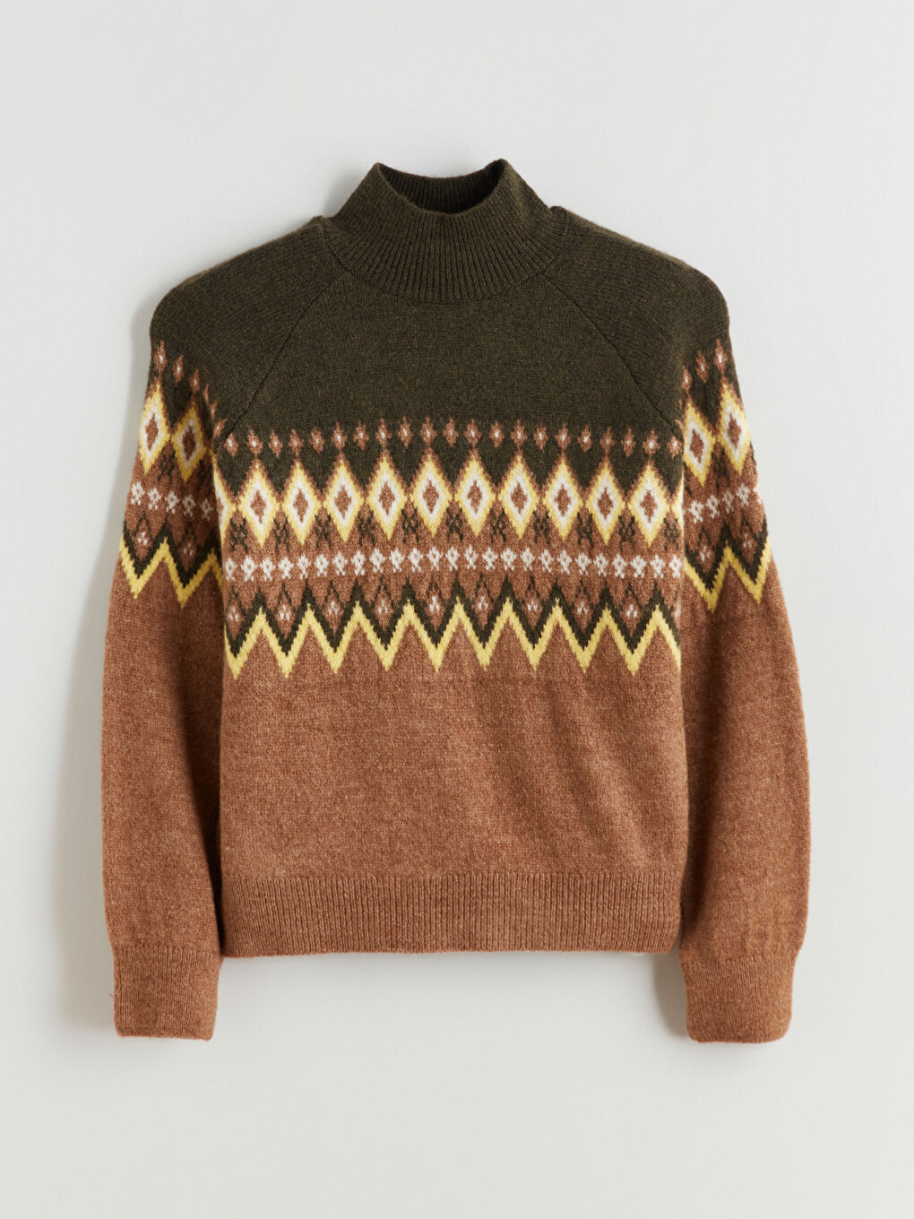 Mock Turtleneck Patterned Women's Knitwear Sweater-4