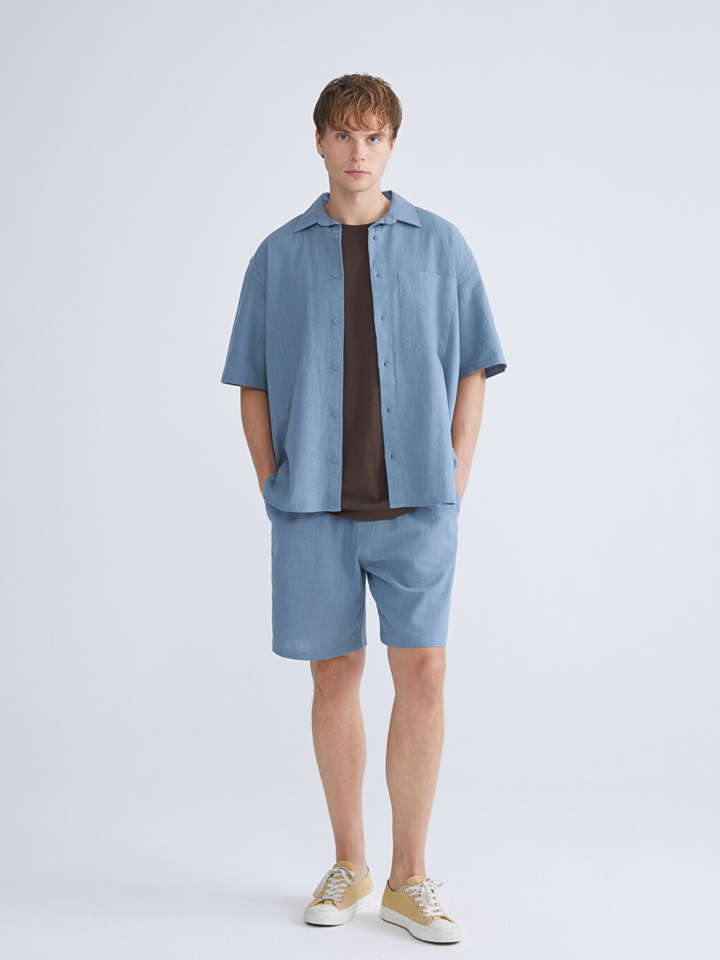 İndigo Rahat Kalıp Erkek Şort