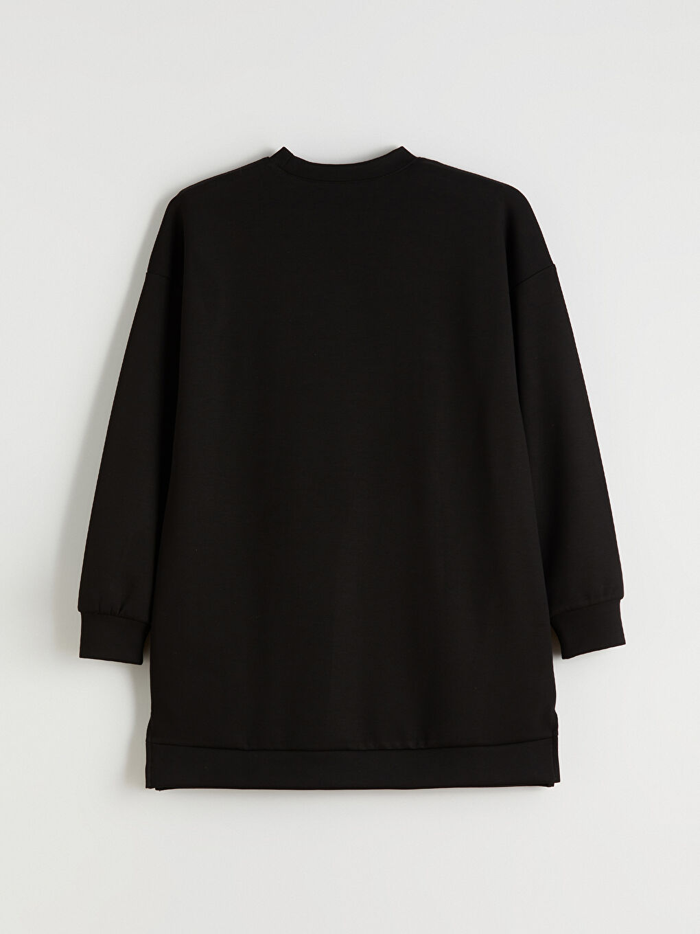 Siyah Bisiklet Yaka Kadın Sweatshirt Tunik-8