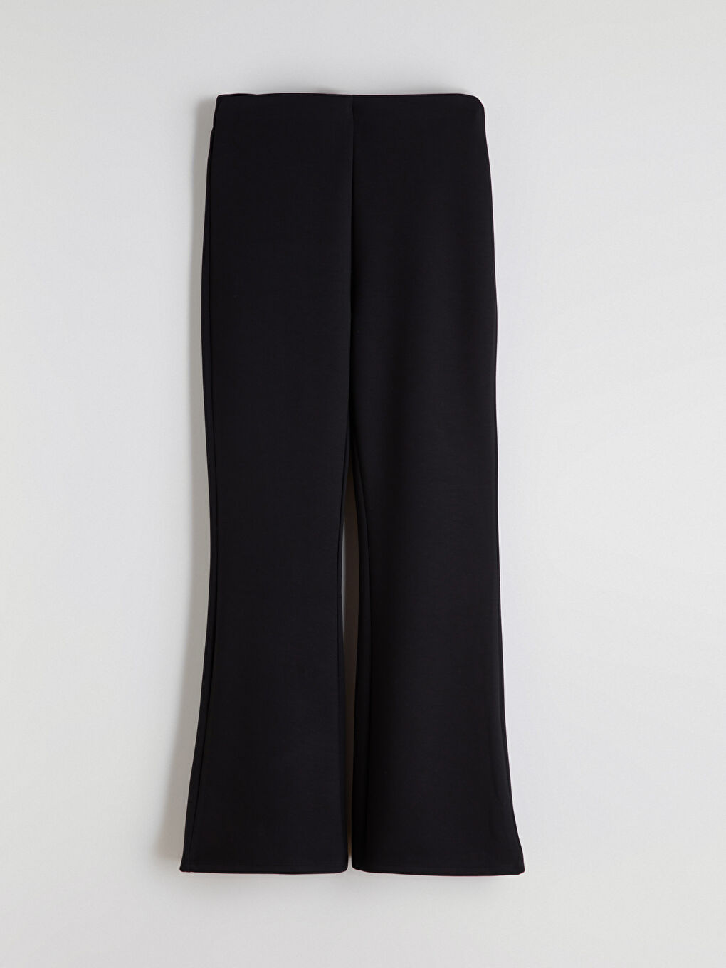 Siyah Beli Lastikli İspanyol Paça Kadın Eşofman Altı-2