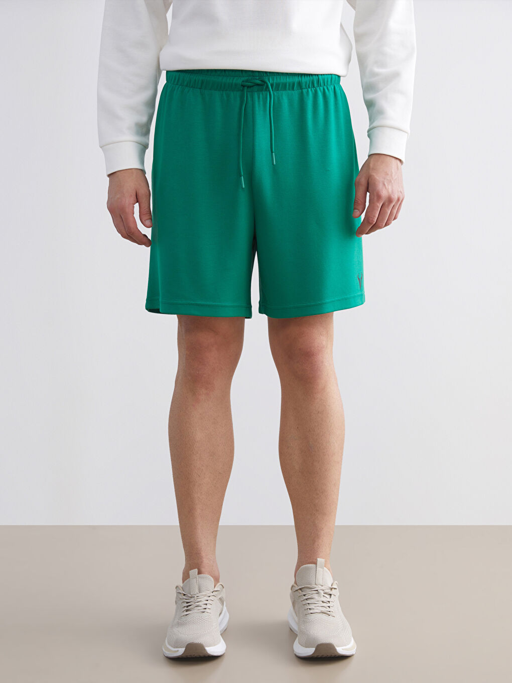 Yeşil Rahat Kalıp Erkek Spor Şort-1