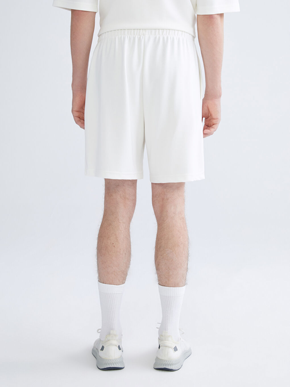 Ekru Rahat Kalıp Erkek Spor Şort-3