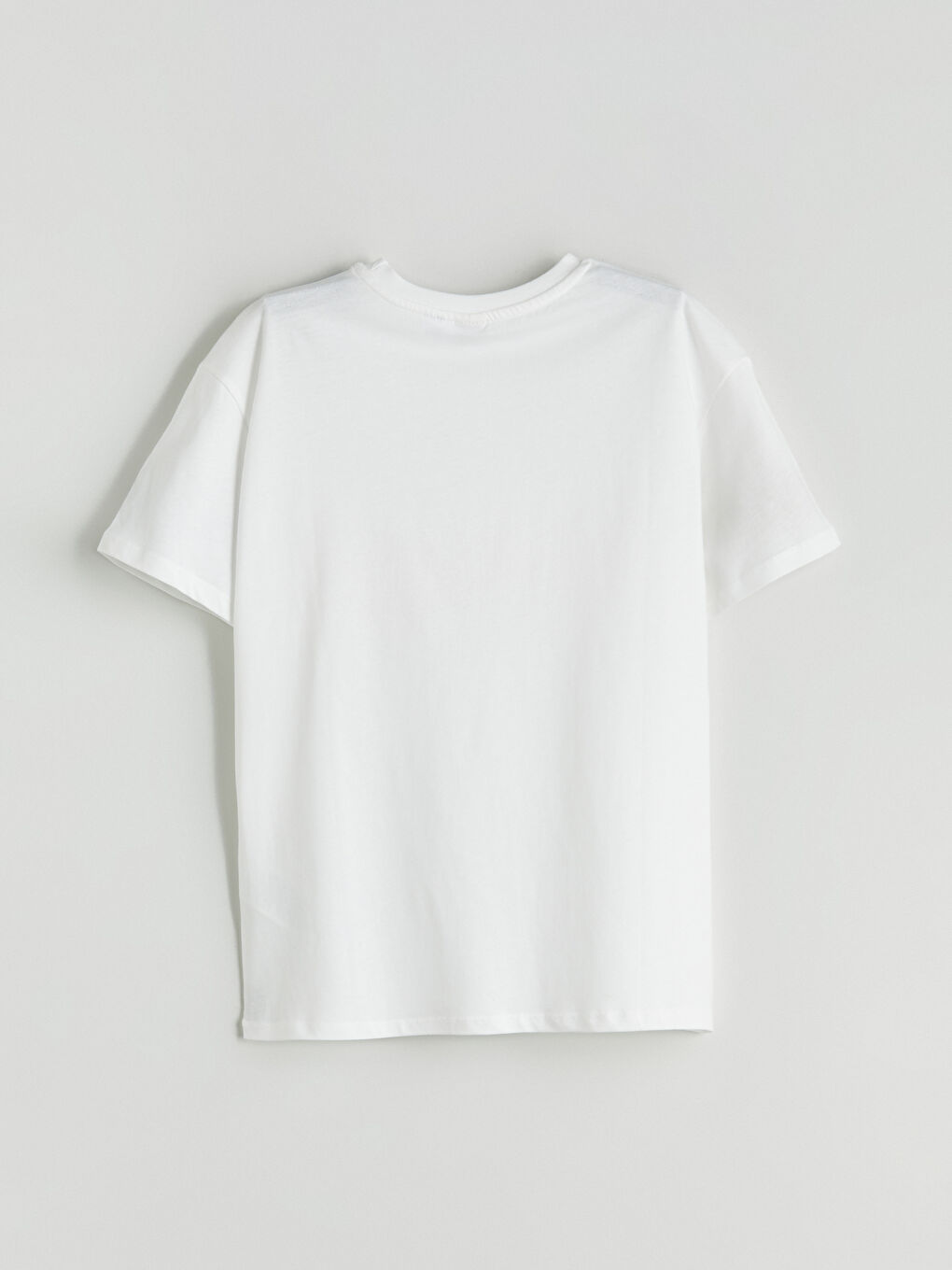 Ekru Bisiklet Yaka Superman Baskılı Kız Çocuk Tişört-2