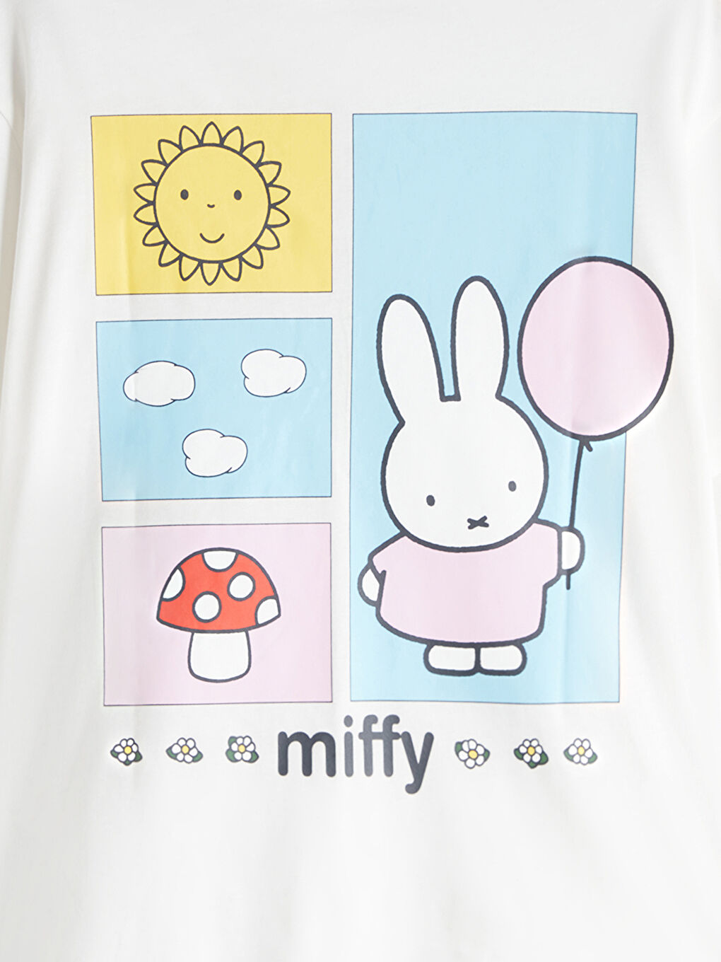 Ekru Bisiklet Yaka Baskılı Kız Çocuk Tişört-3