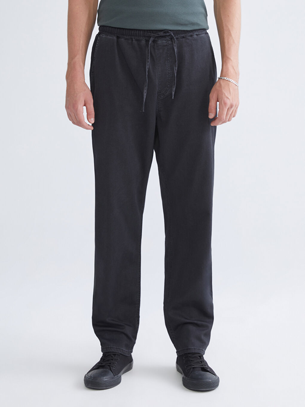 Antrasit Rahat Kalıp Erkek Jean Pantolon-1