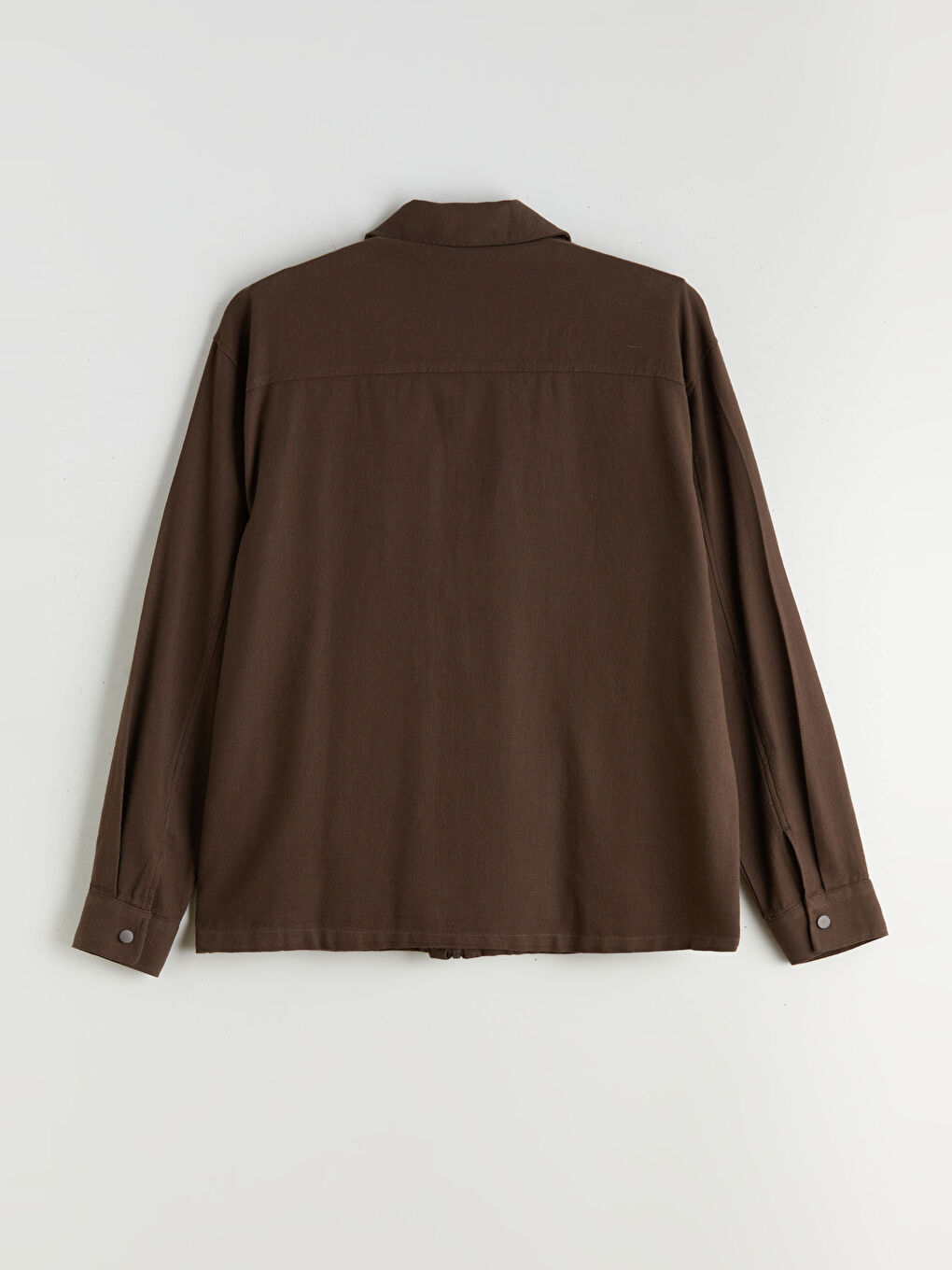 Kahverengi Rahat Kalıp Uzun Kollu Erkek Gömlek Ceket-6