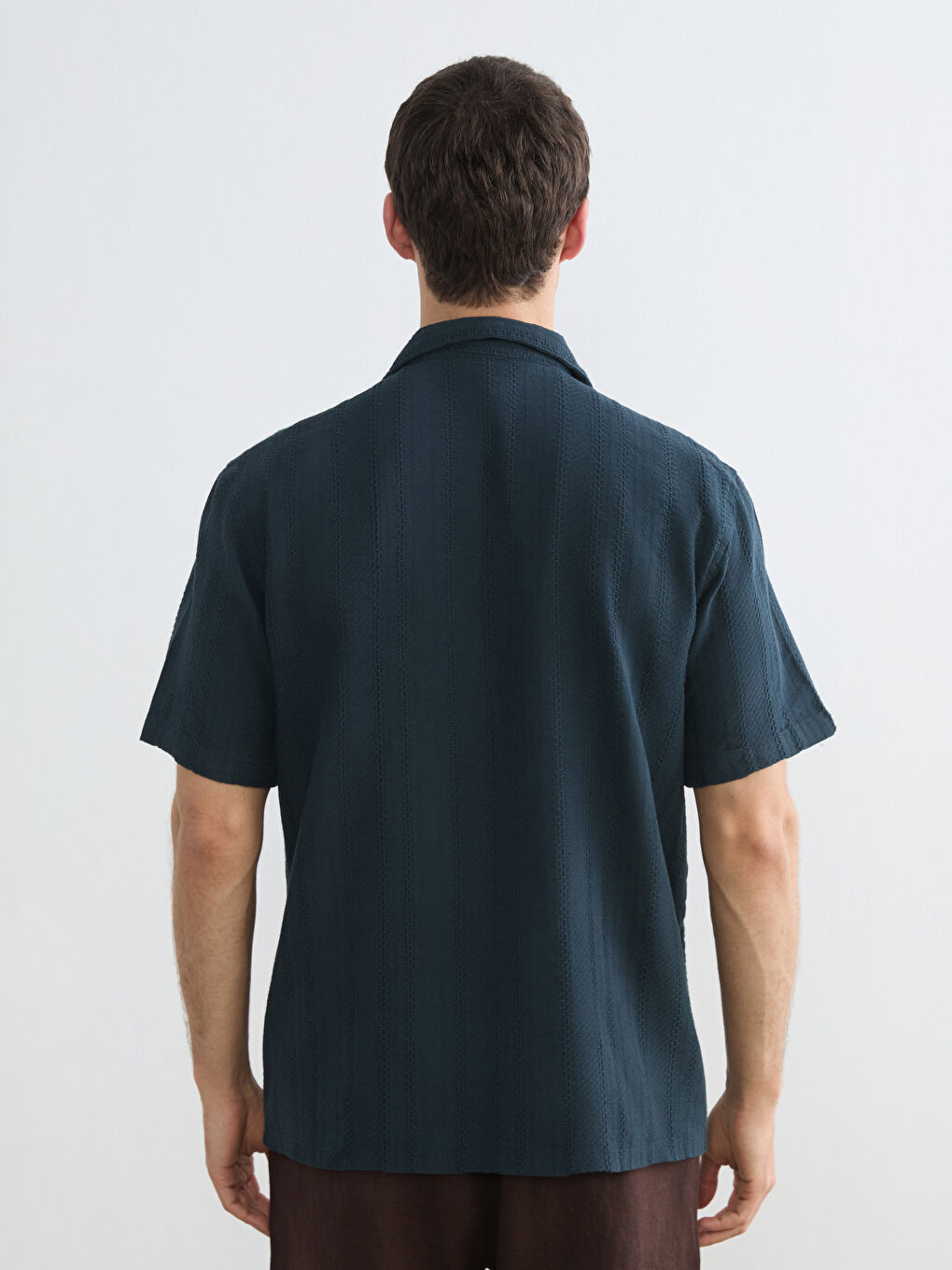 Regular Fit Resort Collar Short Sleeve Men's Shirt-6