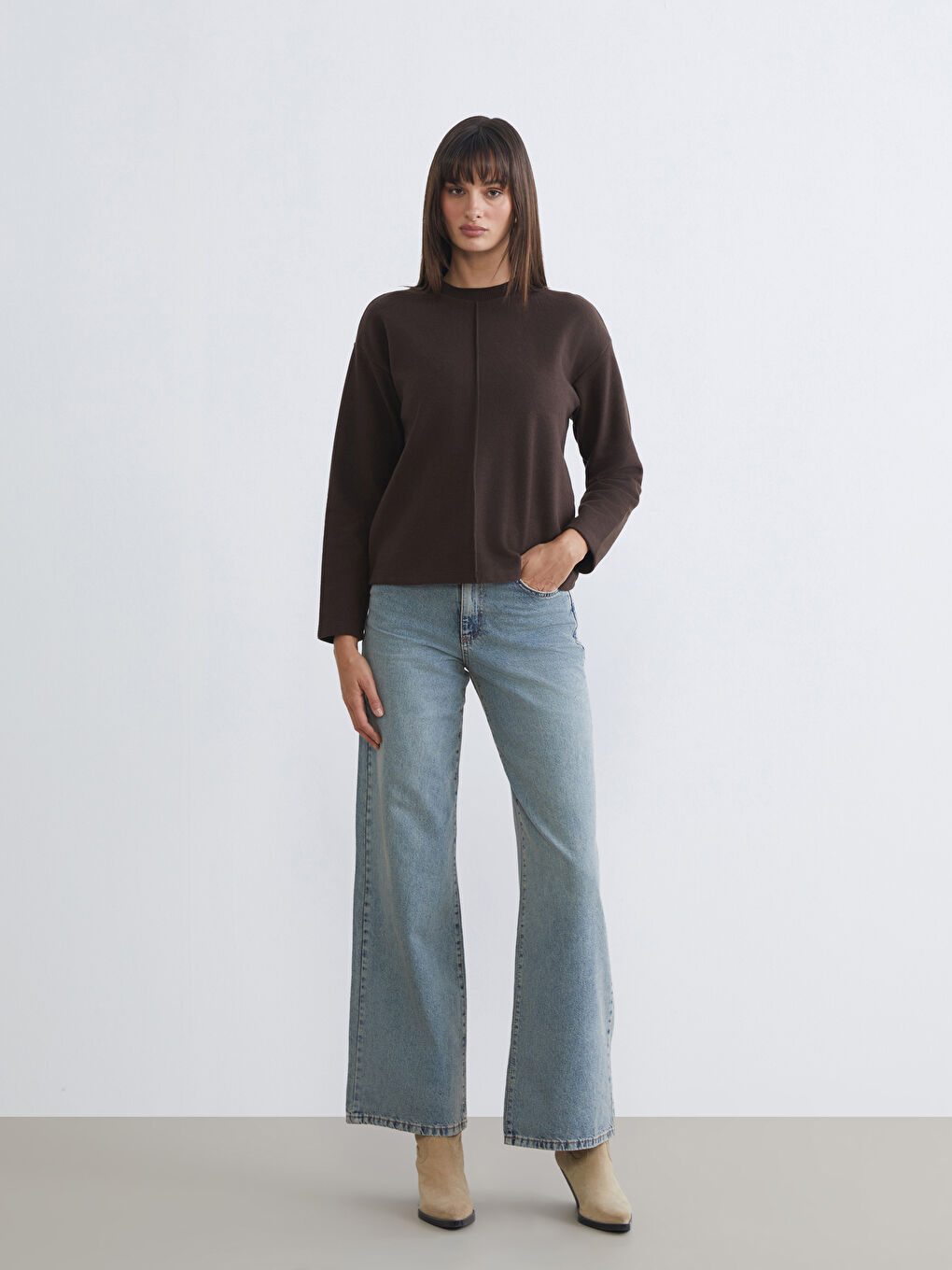 Crew Neck Women's Knitwear Sweater-1