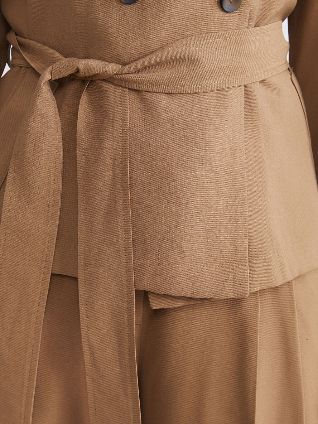 Kahverengi Gömlek Yaka Oversize Kadın Ceket-3