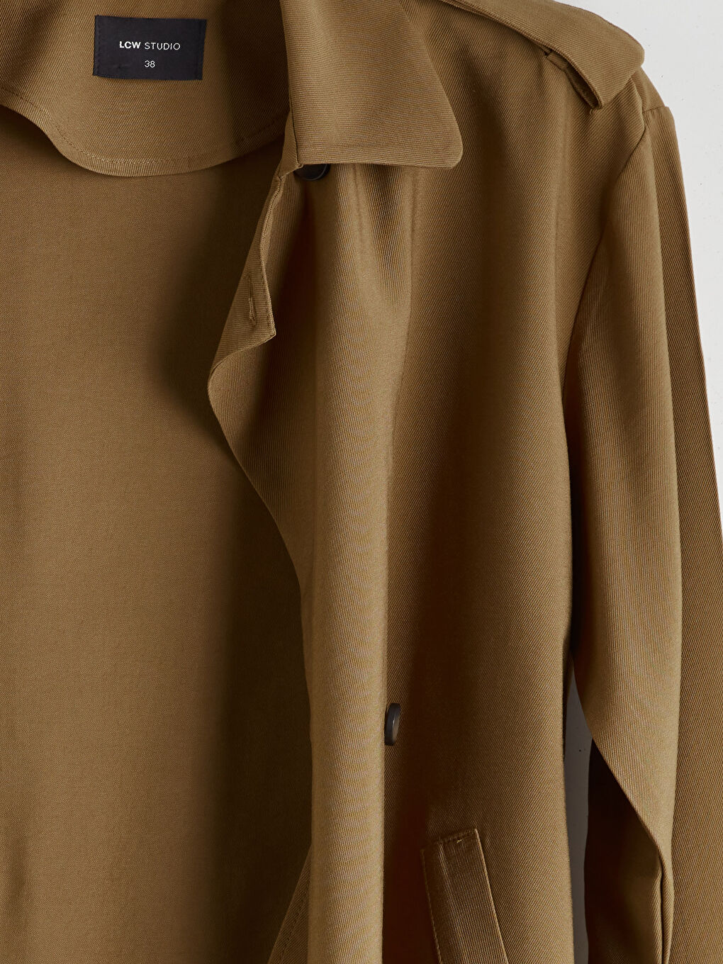 Kahverengi Gömlek Yaka Oversize Kadın Ceket-8