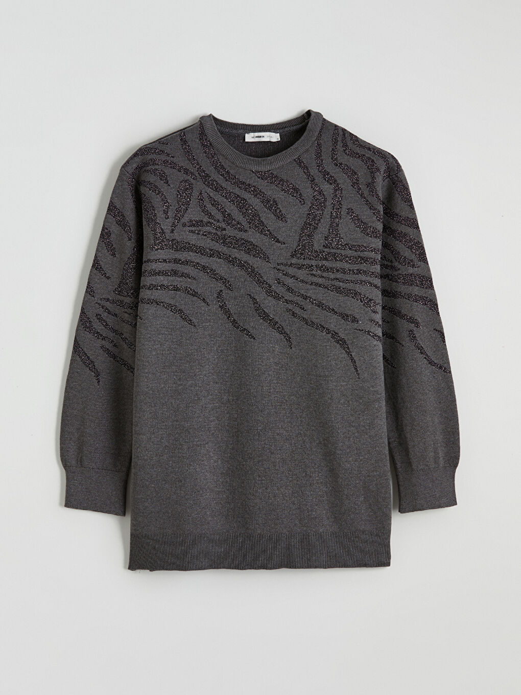 Свитер из трикотажа с узором и круглым вырезом для женщин-4