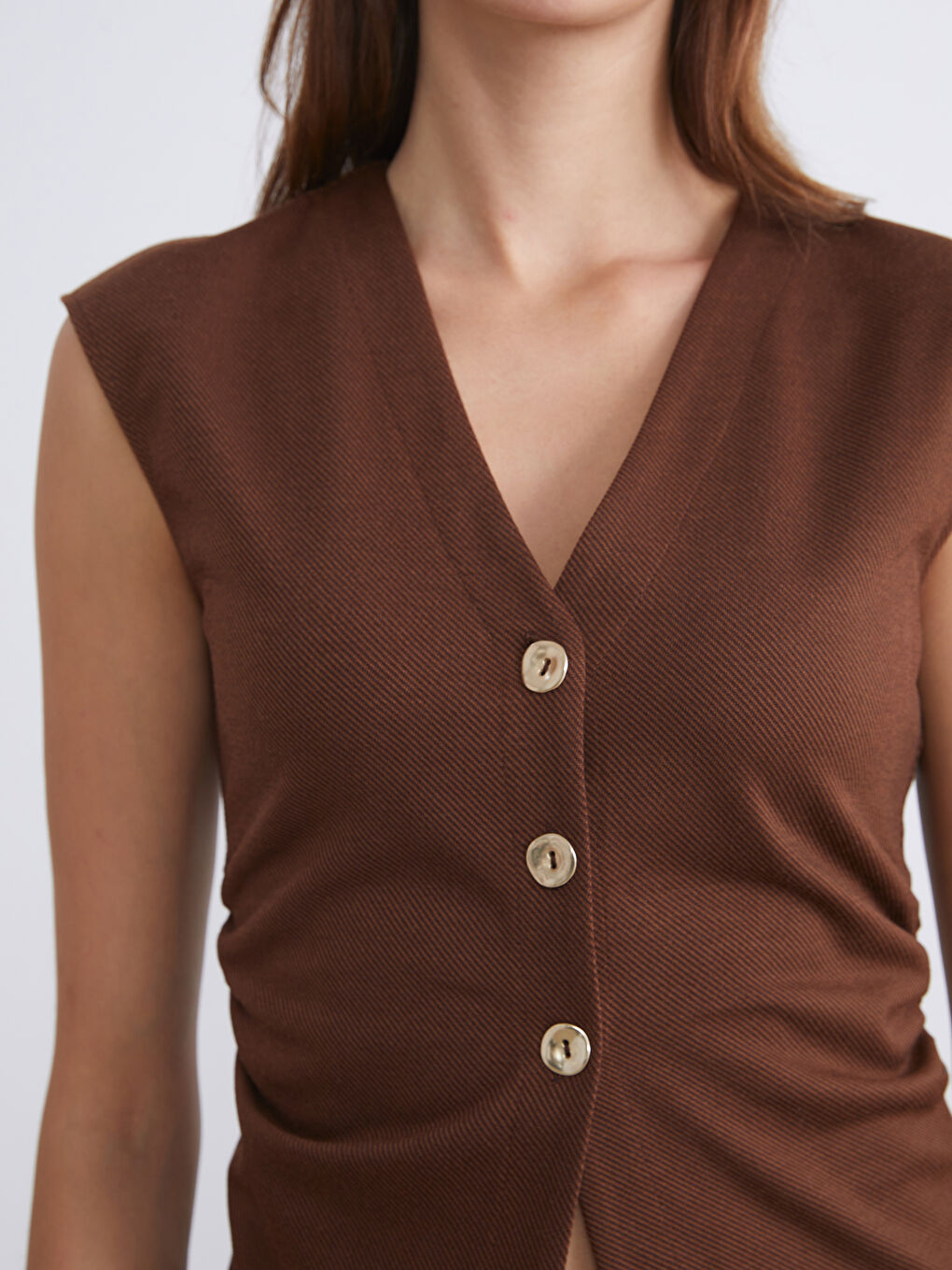 Woman BROWN Suit Waistcoat-2