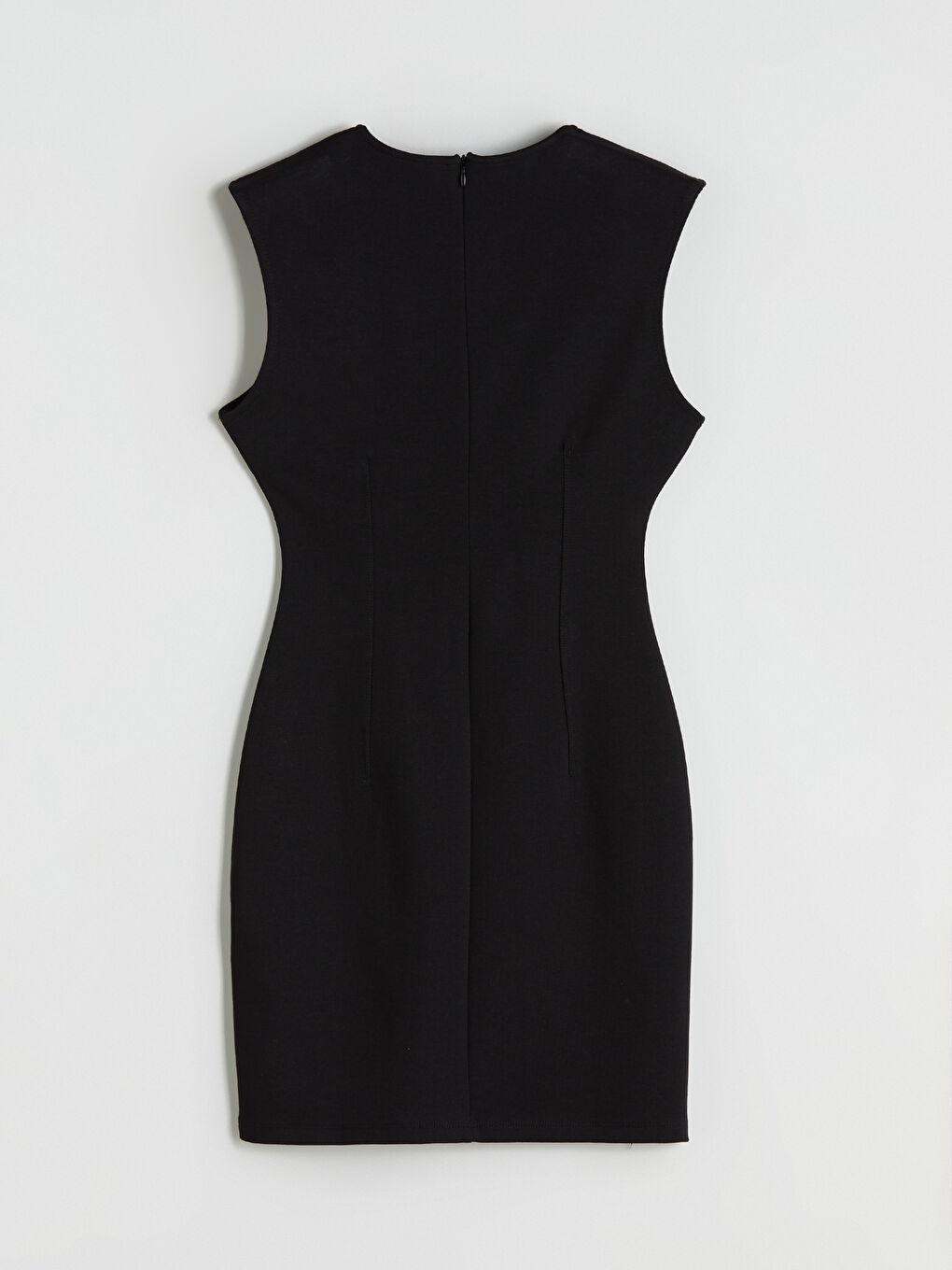 Siyah Bisiklet Yaka Mini Elbise-5