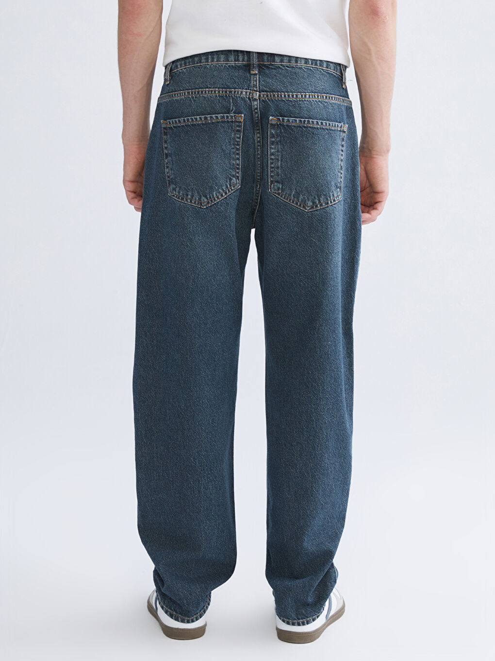 Yeşil Baggy Fit Erkek Jean Pantolon-3