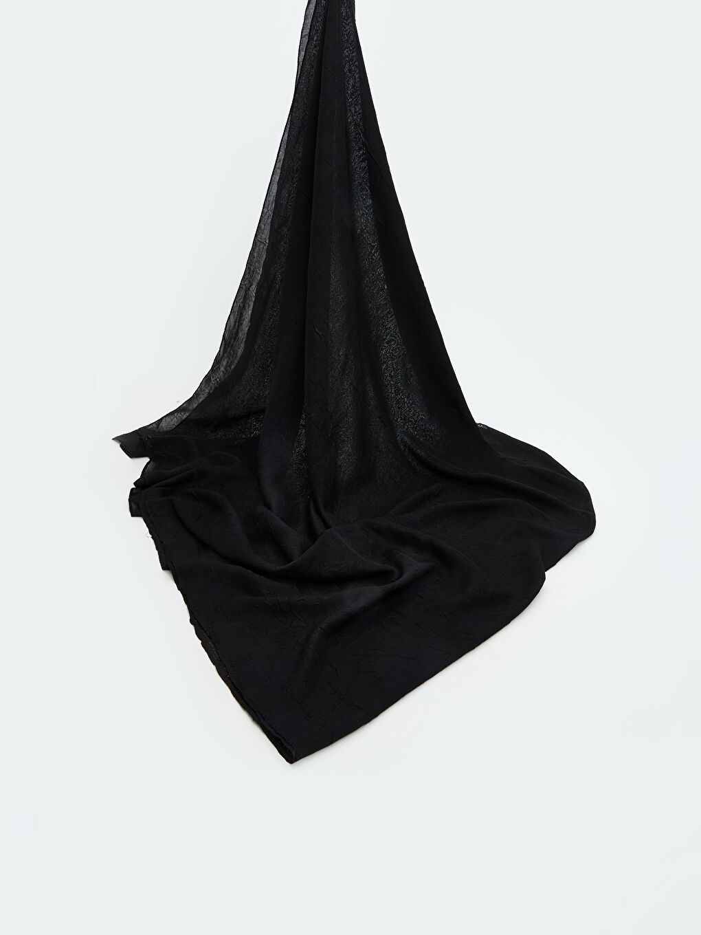 Siyah Düz Vual Kadın Şal