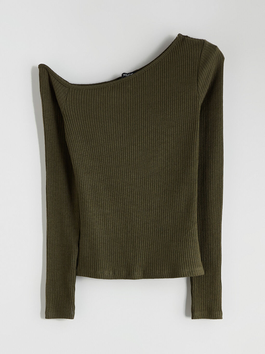 Yeşil Kayık Yaka Dokulu Kadın Body-4