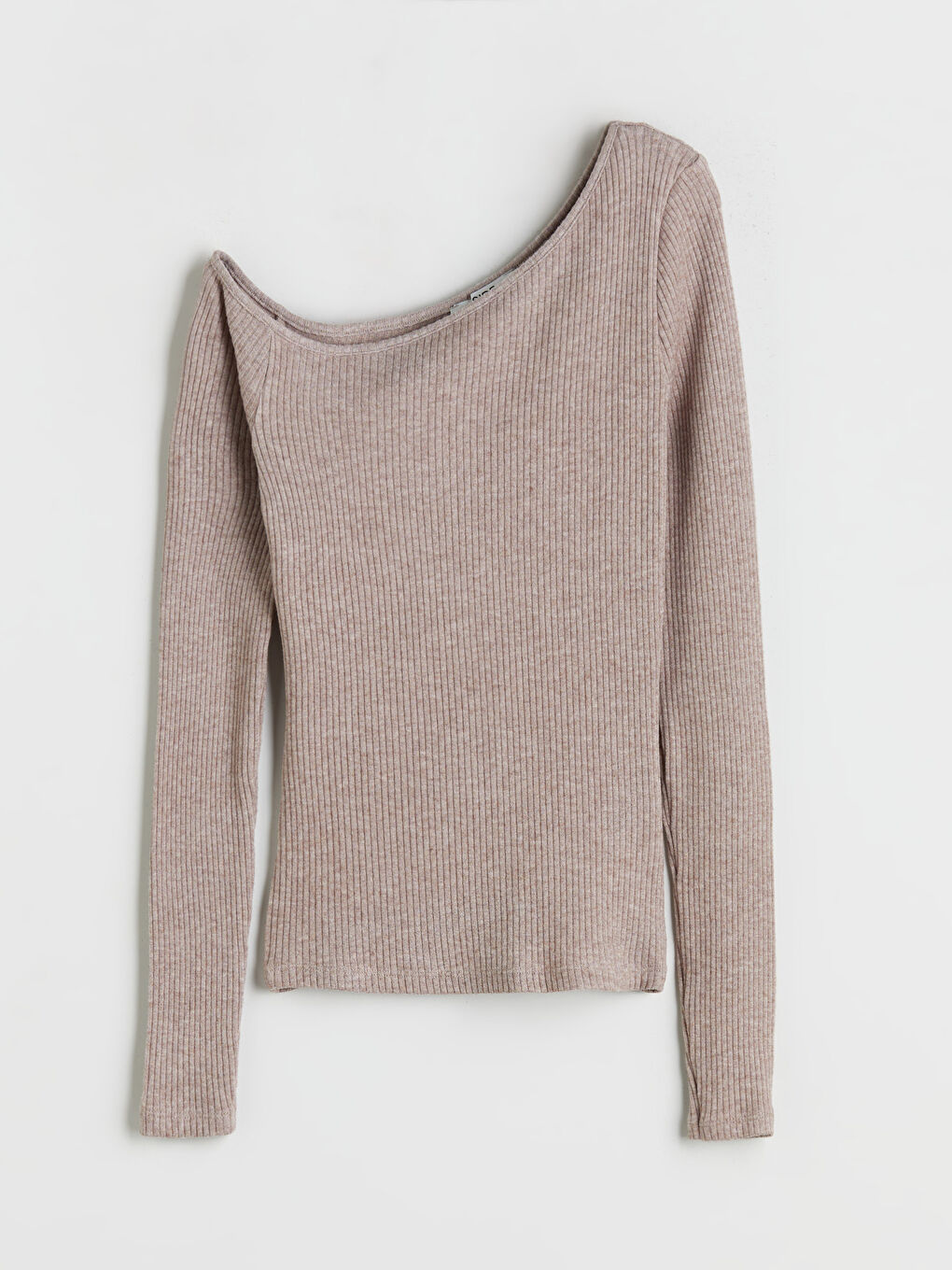 Bej Kayık Yaka Dokulu Kadın Body-4